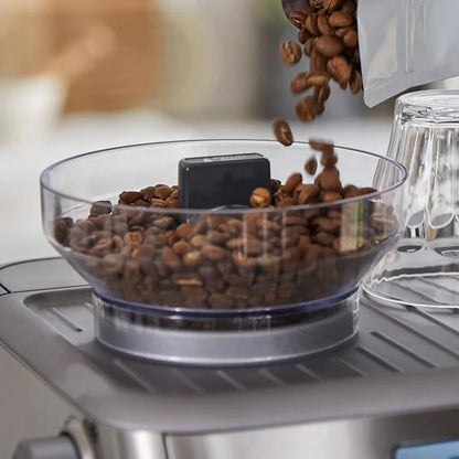 Breville Stainless Steel Barista Express Espresso Machine Light Silver BES870XL: 15 Bars Pressure, Milk Frother, Grinder