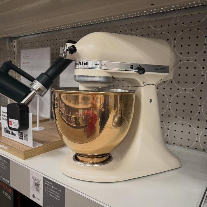 KitchenAid 5qt 10-Speed Stand Mixer with Copper Bowl Fresh Linen - Hearth &amp; Hand™ with Magnolia: Metal, 325W, 22.8 lbs