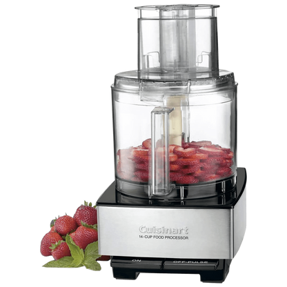 Cuisinart Food Processor 14-Cup Vegetable Chopper for Mincing, Dicing, Shredding, Puree &amp; Kneading Dough, White Stainless, DFP-14BCWNY