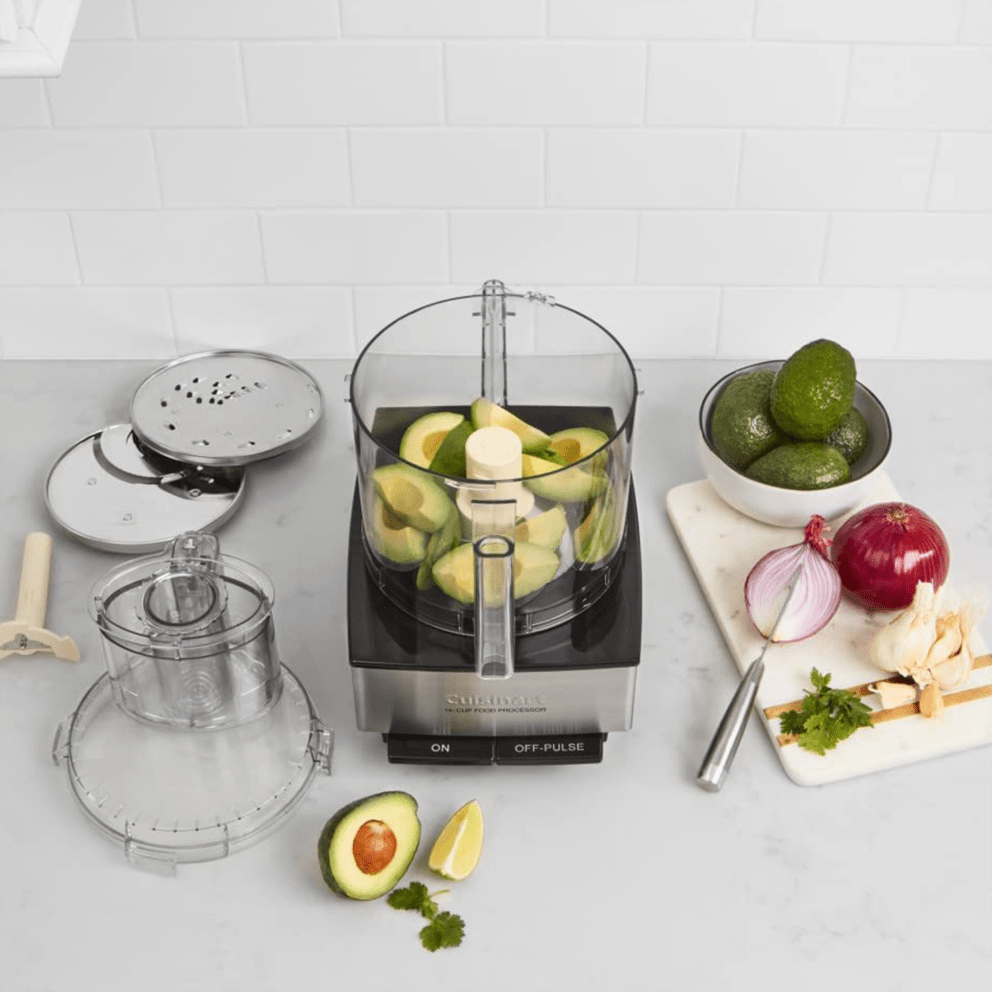 Cuisinart Food Processor 14-Cup Vegetable Chopper for Mincing, Dicing, Shredding, Puree &amp; Kneading Dough, White Stainless, DFP-14BCWNY