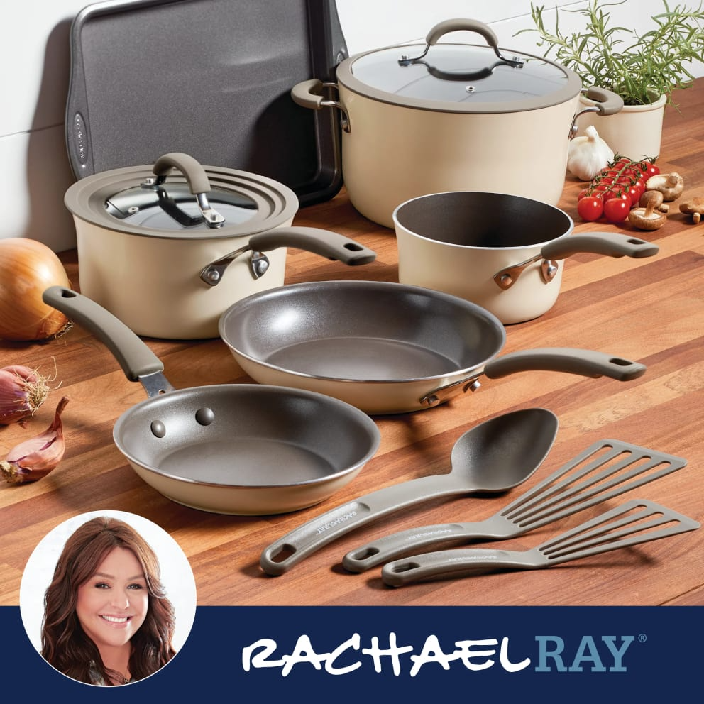 Rachael Ray Cook &amp; Create 11-Piece Enameled Aluminum Cookware Set