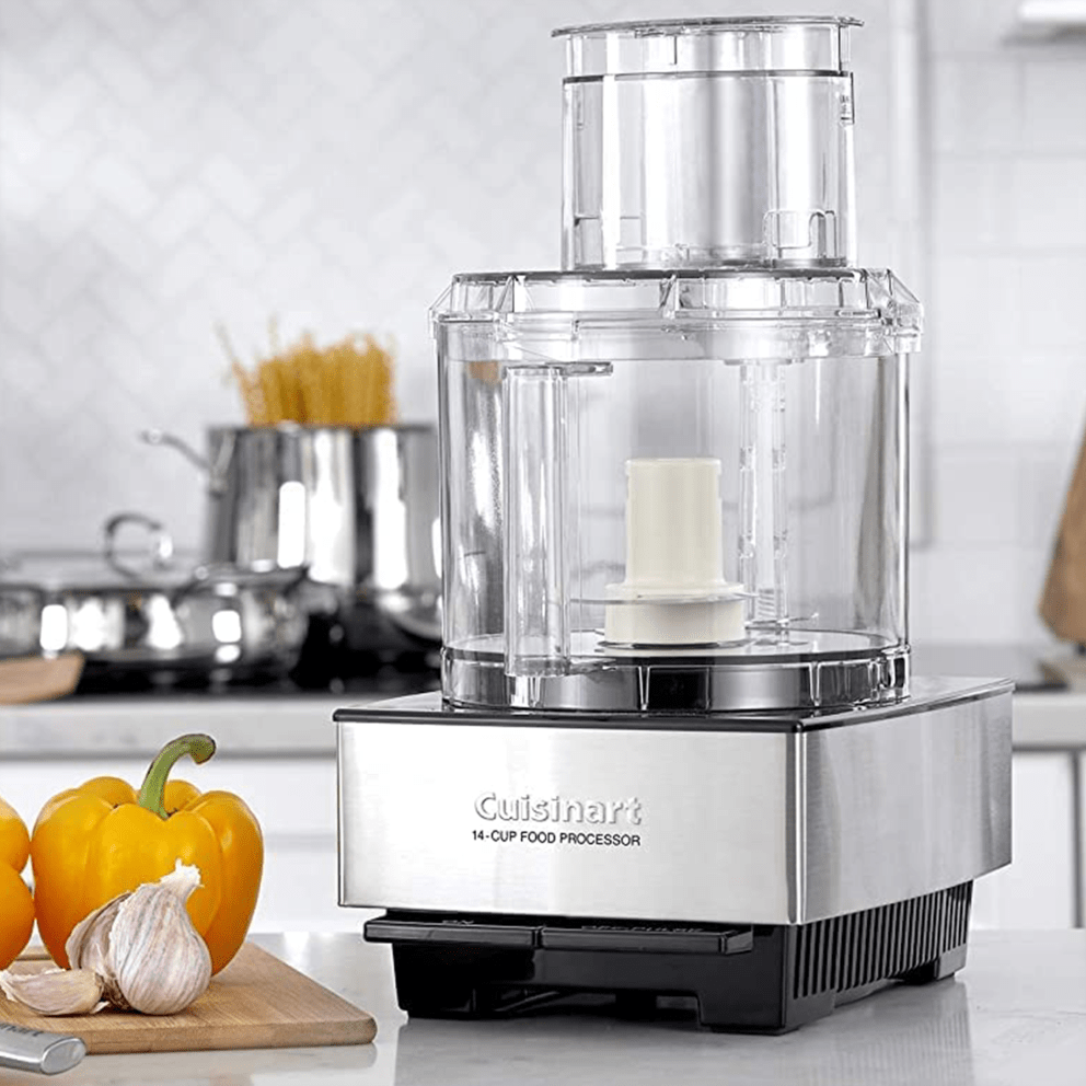 Cuisinart Food Processor 14-Cup Vegetable Chopper for Mincing, Dicing, Shredding, Puree &amp; Kneading Dough, White Stainless, DFP-14BCWNY
