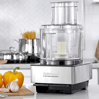 Cuisinart Food Processor 14-Cup Vegetable Chopper for Mincing, Dicing, Shredding, Puree &amp; Kneading Dough, White Stainless, DFP-14BCWNY