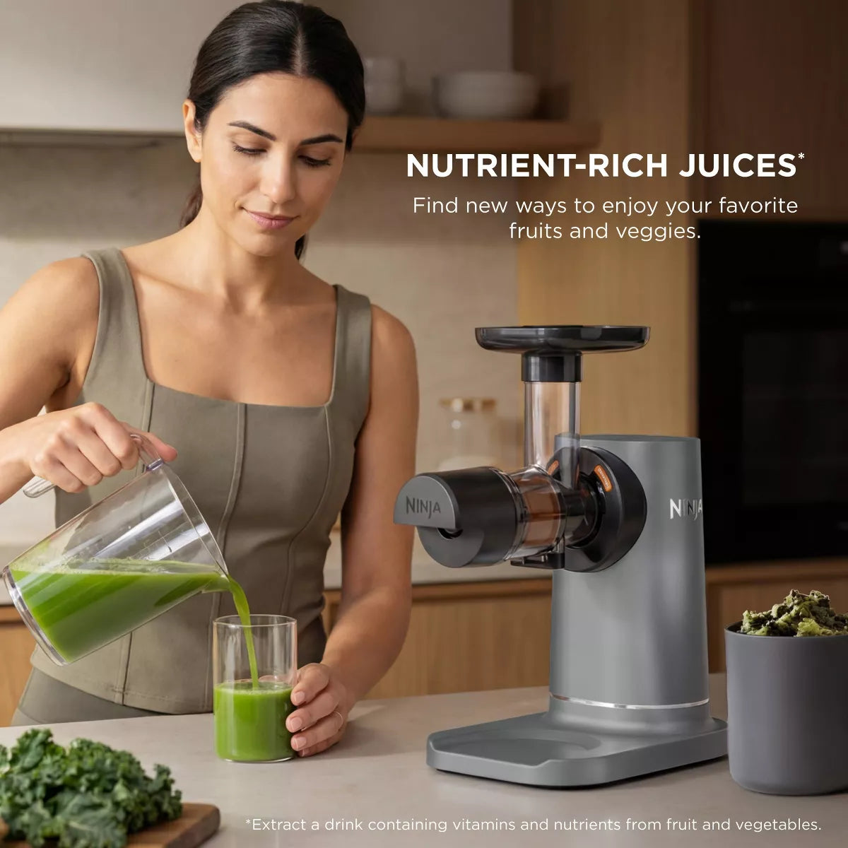 Ninja NeverClog Cold Press Juicer Powerful Slow Juicer with Total Pulp Control Easy to Clean - JC151: Juicer Machine, Dishwasher-Safe, BPA-Free