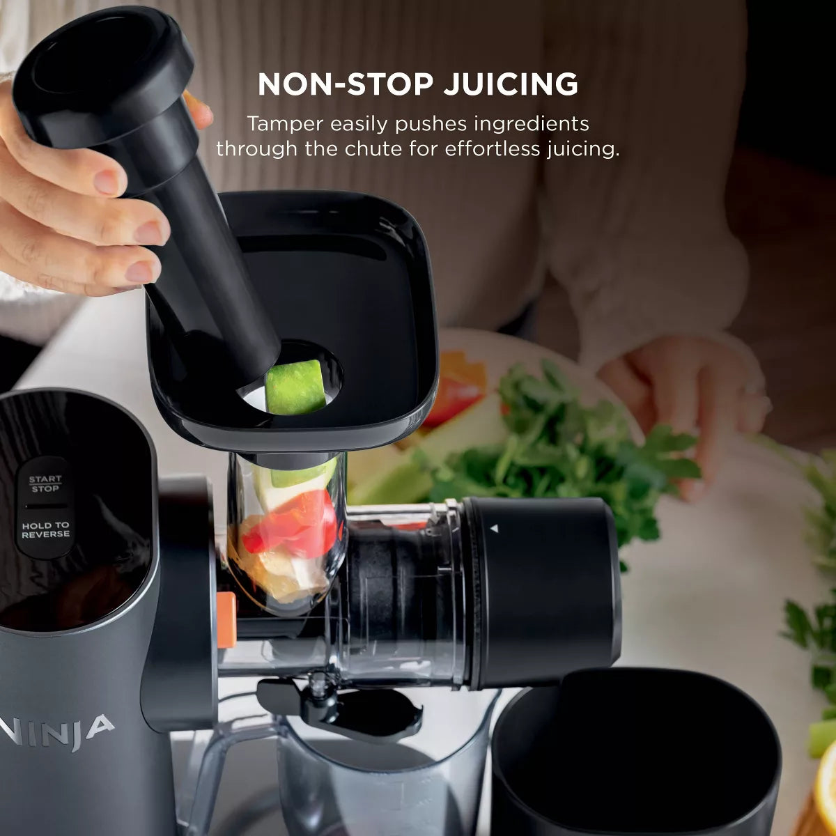 Ninja NeverClog Cold Press Juicer Powerful Slow Juicer with Total Pulp Control Easy to Clean - JC151: Juicer Machine, Dishwasher-Safe, BPA-Free
