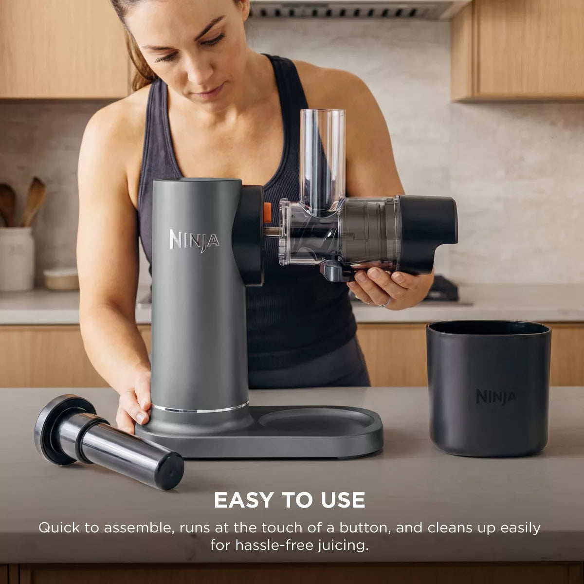 Ninja NeverClog Cold Press Juicer Powerful Slow Juicer with Total Pulp Control Easy to Clean - JC151: Juicer Machine, Dishwasher-Safe, BPA-Free