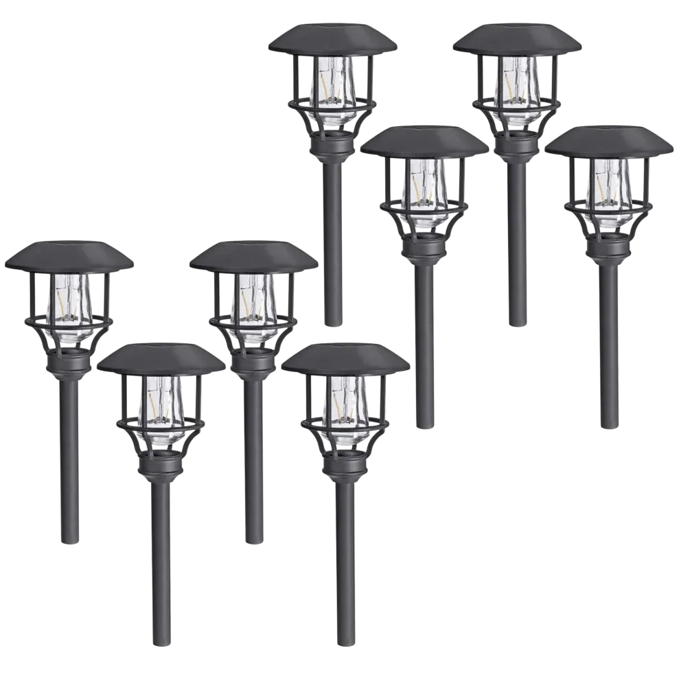 Sterno Solar Edison Path Lights : 8-Pack