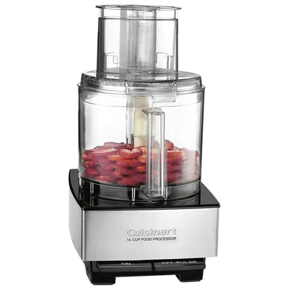 Cuisinart Food Processor 14-Cup Vegetable Chopper for Mincing, Dicing, Shredding, Puree &amp; Kneading Dough, White Stainless, DFP-14BCWNY