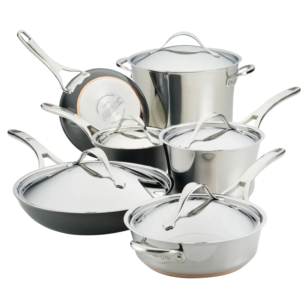 Anolon Nouvelle Luxe 11-Piece Stainless and Hard Anodized Cookware Set