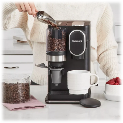 Cuisinart Single-Serve Coffee Maker + Coffee Grinder with 8 oz., 10 oz., and 12 oz. Serving Size, Compatible with Single-Cup Pods, 48-Ounce Removable Reservoir, Stainless Steel, DGB-2