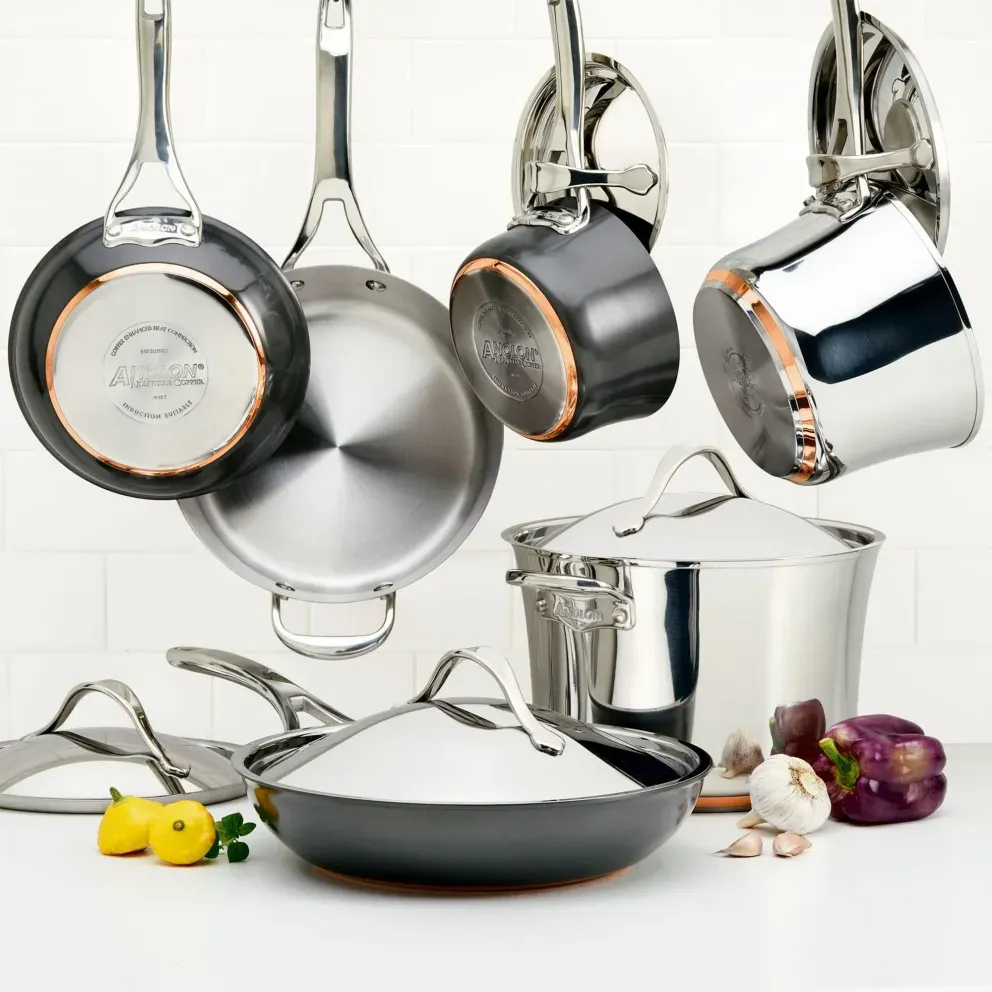 Anolon Nouvelle Luxe 11-Piece Stainless and Hard Anodized Cookware Set