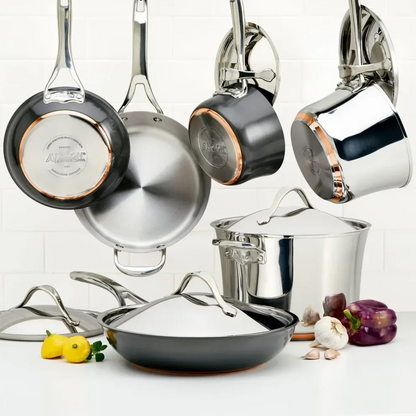 Anolon Nouvelle Luxe 11-Piece Stainless and Hard Anodized Cookware Set