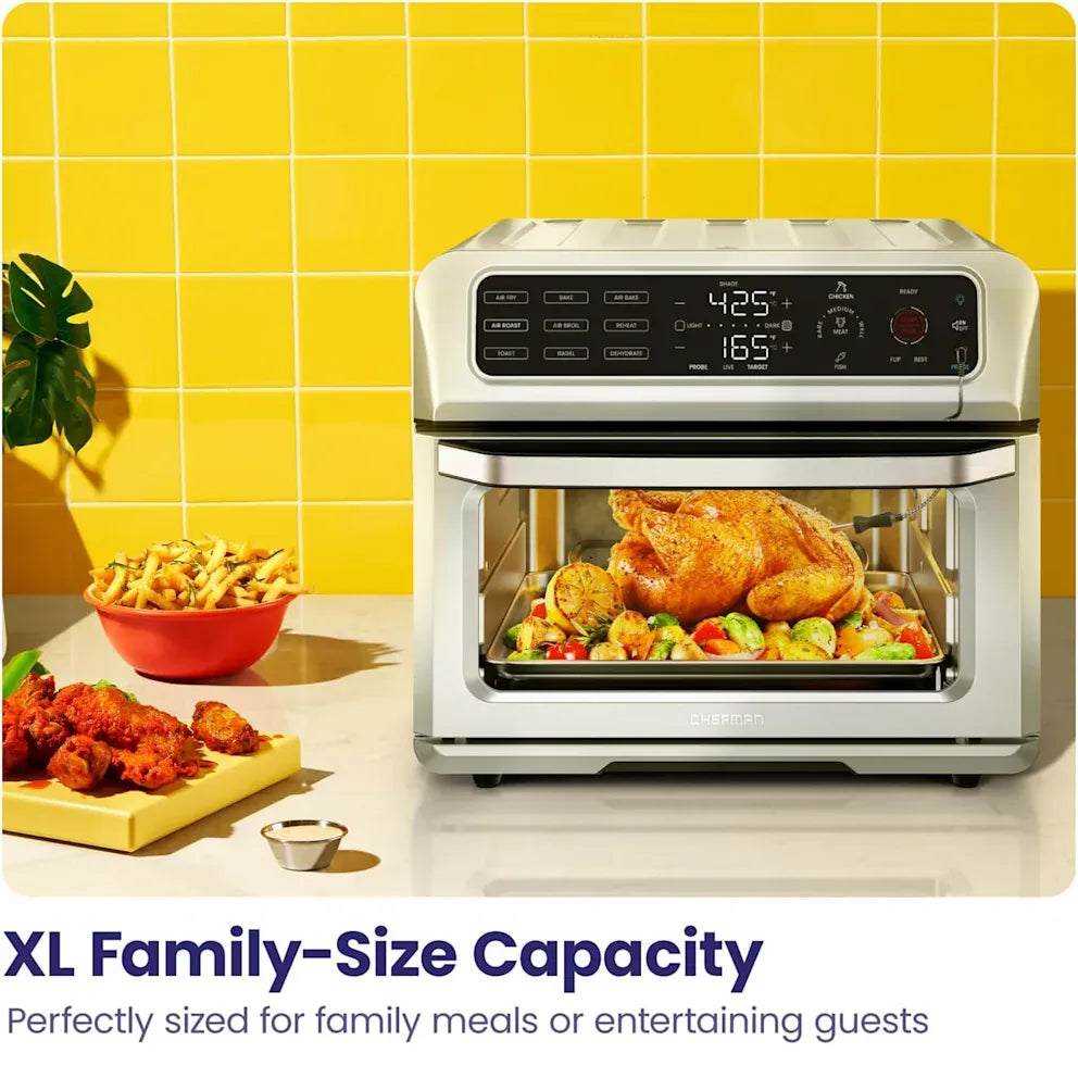 Chefman 12-in-1 Air Fryer Toaster Oven Combo with Probe Thermometer