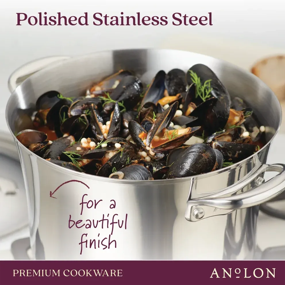 Anolon Nouvelle Luxe 11-Piece Stainless and Hard Anodized Cookware Set