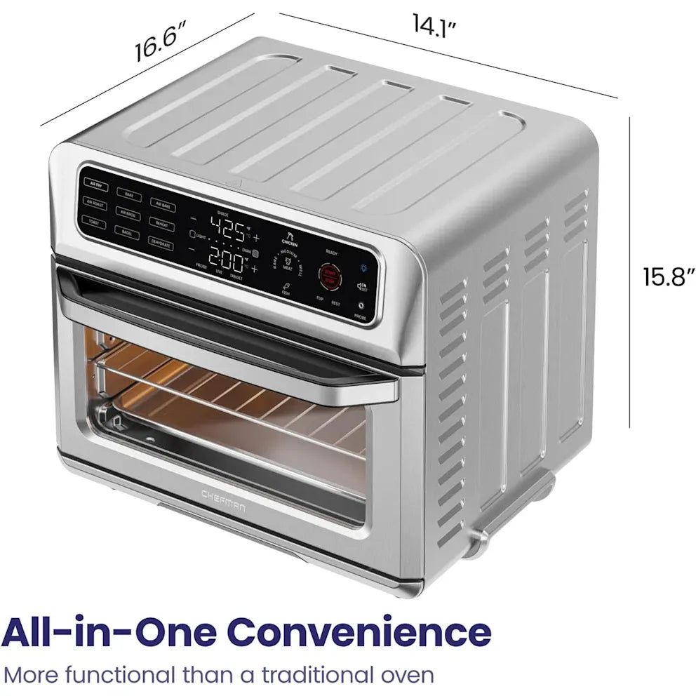 Chefman 12-in-1 Air Fryer Toaster Oven Combo with Probe Thermometer