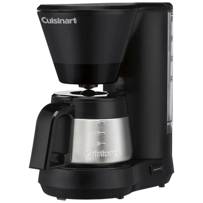 Cuisinart 5-Cup Coffee Maker with Stainless Steel Carafe, Coffee Machine with Removable Water Reservoir, Charcoal Water Filter, 30-Minute Keep Warm, and Brew Pause, DCC-5570NAS, Stainless Steel