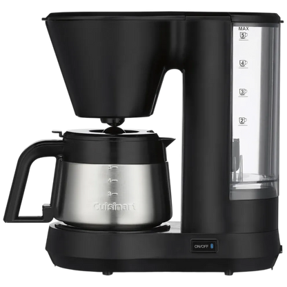 Cuisinart 5-Cup Coffee Maker with Stainless Steel Carafe, Coffee Machine with Removable Water Reservoir, Charcoal Water Filter, 30-Minute Keep Warm, and Brew Pause, DCC-5570NAS, Stainless Steel