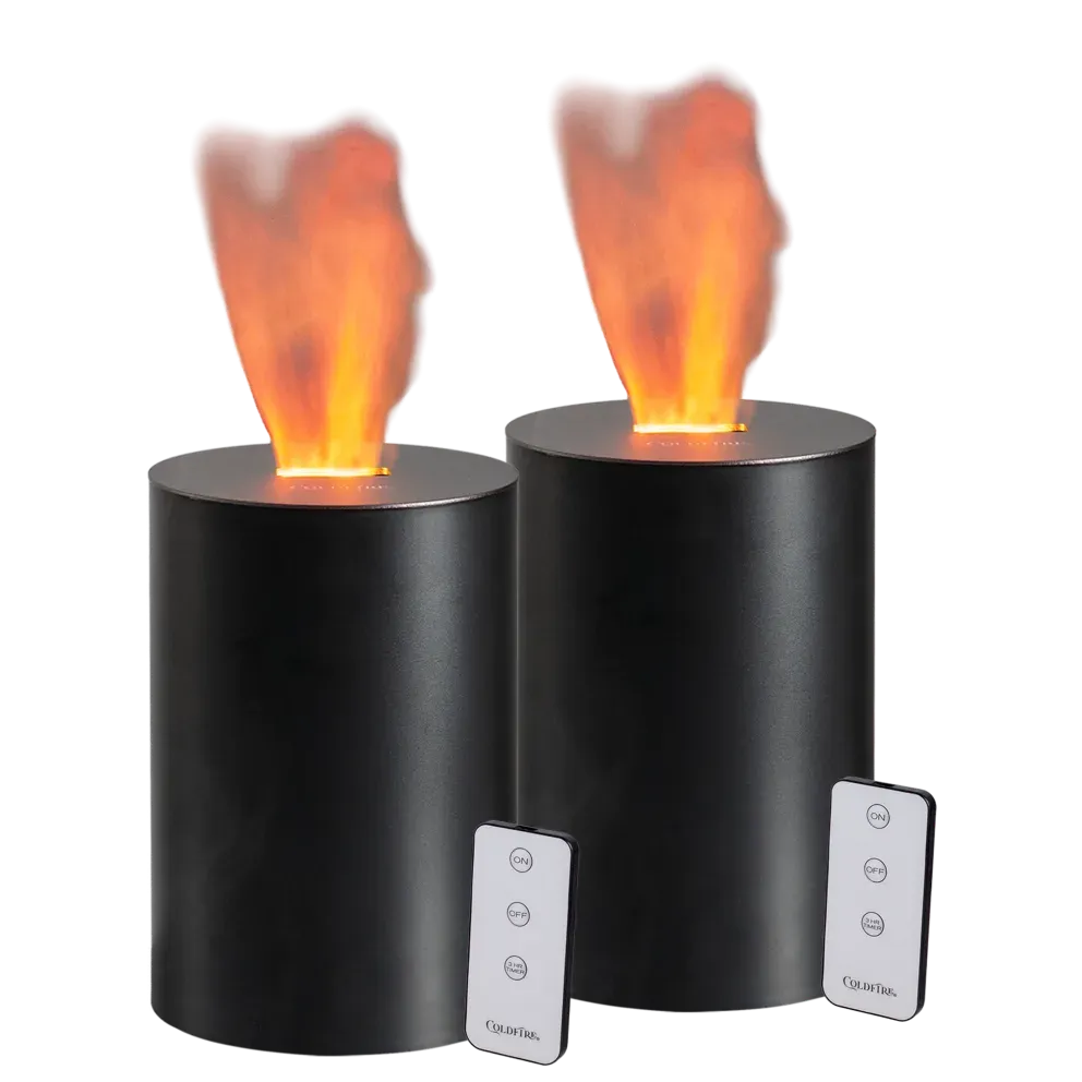 2-Pack: COLDFIRE by Illure Faux Fire Tabletop Decor