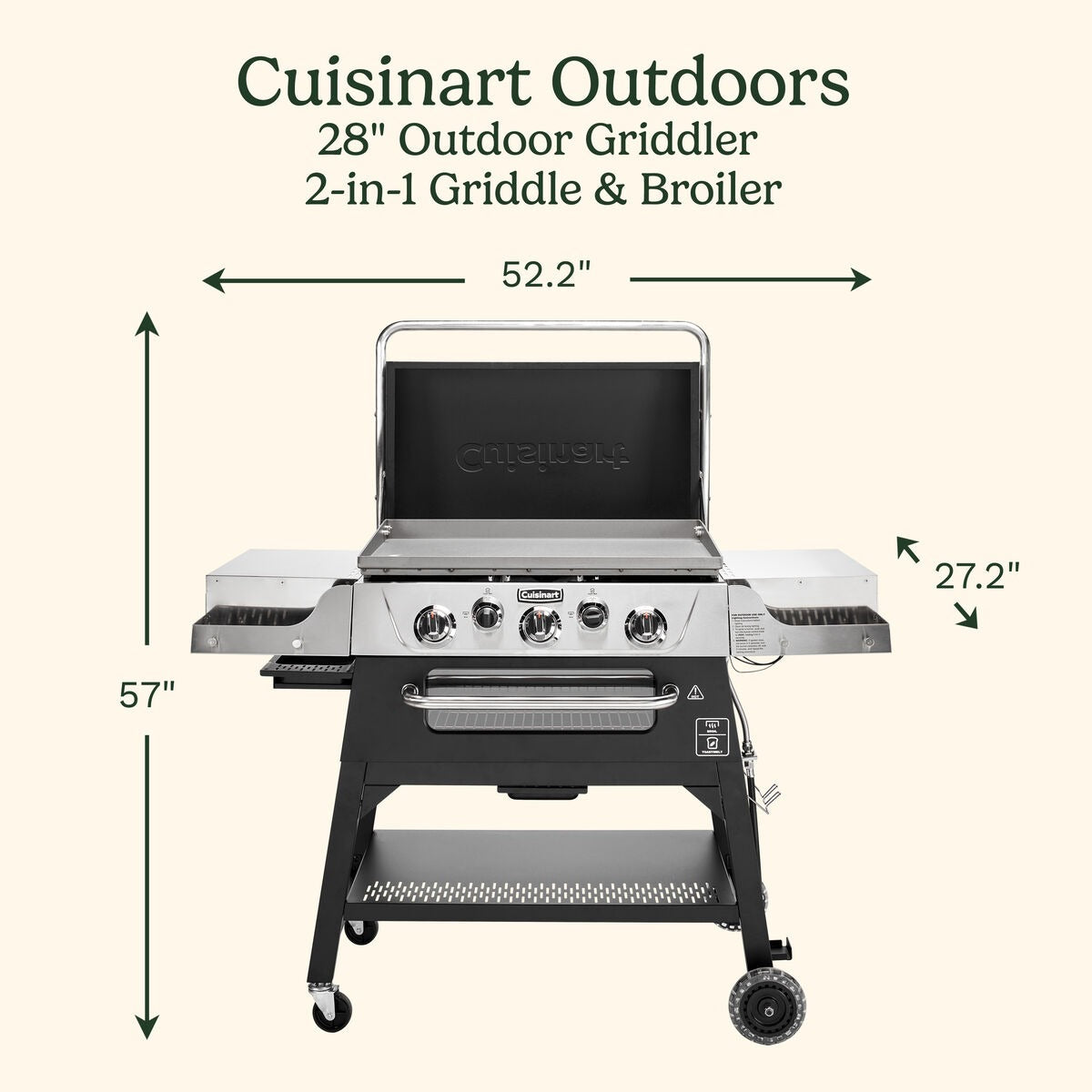 28" Outdoor Griddler™ - 2-in-1 Griddle &amp; Broiler